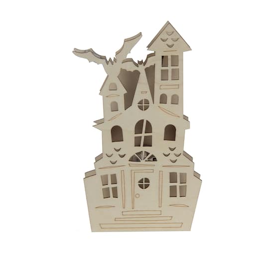 7.75" Haunted House DIY LED Wood Décor by Make Market®